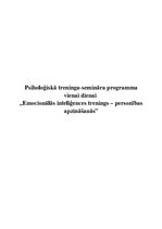 Referāts 'Psiholoģiskā treninga-semināra programma vienai dienai "Emocionālās inteliģences', 1.