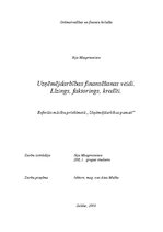 Referāts 'Uzņēmējdarbības finansēšanas veidi.Līzings, faktorings, kredīti', 1.