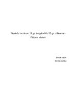 Konspekts 'Sieviešu mode no 19.gadsimta beigām līdz 20.gadsimtam sākumam', 1.