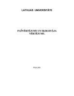 Referāts 'Pašvērtējums un skolotāja vērtējums', 1.