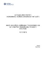 Referāts 'Mazo un vidējo uzņēmumu tradicionālo un alternatīvo finansējumu piesaiste Zviedr', 1.
