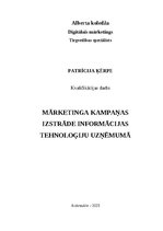 Diplomdarbs 'Mārketinga kampaņas izstrāde informācijas tehnoloģiju uzņēmumā', 1.