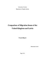 Referāts 'Comparison of Migration Issues of the United Kingdom and Latvia', 1.