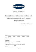 Referāts 'Uzņēmējdarbības vadīšanas ētikas problēmas un to risinājumi uzņēmumu "X" un "Y" ', 1.