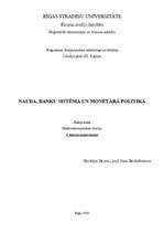 Konspekts 'Nauda, banku sistēma un monetārā politika', 1.
