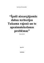 Referāts 'Īpaši aizsargājamās dabas teritorijas Tukuma rajonā un to apsaimniekošanas probl', 1.