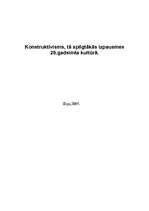 Referāts 'Konstruktīvisms, tā spilgtākās izpausmes 20.gs. kultūrā', 1.