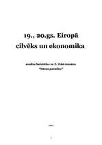 Eseja '19., 20.gs. Eiropā. Cilvēks un ekonomika', 1.