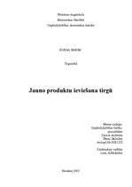 Referāts 'Jaunu produktu ieviešana tirgū', 1.