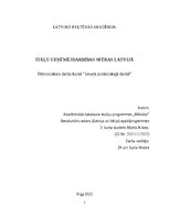 Referāts 'Itāļu uzņēmējdarbības sfēras Latvijā', 1.