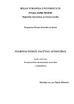 Konspekts 'Starptautiskās valūtas attiecības', 1.