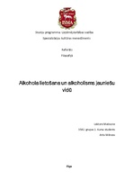 Referāts 'Alkohola lietošana un alkoholisms jauniešu vidū', 1.
