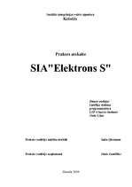 Prakses atskaite 'Prakses atskaite SIA "Elektrons S"', 1.