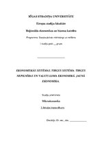 Konspekts 'Ekonomiskās sistēmas. Tirgus sistēma. Tirgus nepilnības un valsts loma ekonomikā', 1.