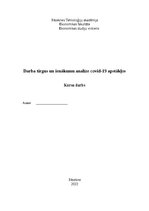 Referāts 'Darba tirgus un ienākumu analīze covid-19 apstākļos', 1.