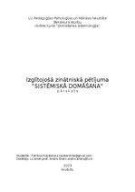 Konspekts 'Izglītojošā zinātniskā pētījuma ''Sistemātiskā domāšana'' pārskats', 1.