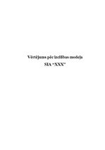 Referāts 'Kvalitātes vērtējums pēc izcilības modeļa SIA "XXX"', 1.