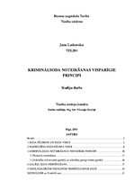 Referāts 'Kriminālsoda noteikšanas vispārīgie principi', 1.