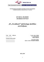 Referāts 'AS "Swedbank" mārketinga darbības novērtējums', 1.