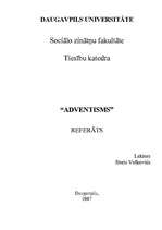Referāts 'Adventisms', 1.