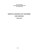 Diplomdarbs 'Kriminālatbildība par vardarbību pret bērniem', 1.