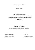 Diplomdarbs 'SIA "Dolce Credit" sabiedrisko attiecību stratēģijas izveide ', 1.