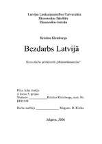 Referāts 'Bezdarbs Latvijā', 1.