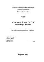 Referāts 'Ceļu būves firmas "A.C.B." mārketinga darbība', 1.