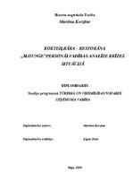 Diplomdarbs 'Kokteiļbāra - restorāna personālvadības analīze krīzes situācijā', 1.