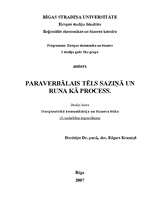 Konspekts 'Paraverbālais tēls saziņā un runa kā process', 1.