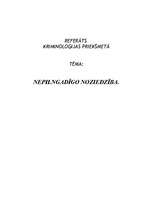 Referāts 'Nepilngadīgo noziedzība ', 1.