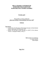 Konspekts 'Interneta kultūras pirmsākumi. 90-tie gadi', 1.