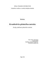Referāts 'Kvantitatīvās pētniecības metodes', 1.