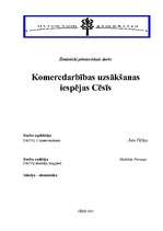 Referāts 'Komercdarbības uzsākšanas iespējas Cēsīs', 1.
