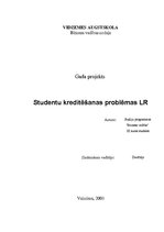 Referāts 'Studentu kreditēšanas problēmas Latvijas Republikā', 1.