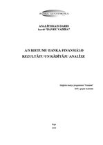 Referāts 'A/s "Rietumu banka" finansiālo rezultātu un rādītāju analīze', 1.
