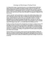 Eseja 'Advantages and Disadvantages of Reading E-books', 1.