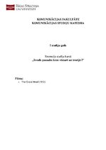 Eseja 'Rcenzija par filmu "The Grand Hotel"', 1.