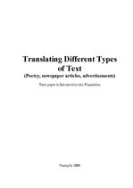 Referāts 'Translating Different Types of Text', 1.