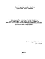Referāts 'Psiholoģiskājā sagatavošanā pielietoto praktisko uzdevumu, metoţu vai paņēmienu ', 1.