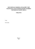 Referāts 'Izstumšanas mobinga pusaudžu vidū mazināšana sociālpedagoģiskā darbībā vispārizg', 1.