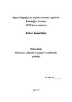 Konspekts 'Ē.Fromma "Mīlestības māksla" un skolotāja profesija', 1.