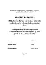 Diplomdarbs 'SIA "Libanons Latvija" mārketinga aktivitāšu vadība jaunā produkta virzībai Latv', 1.