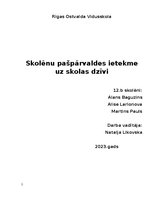 Referāts 'Skolēnu pašpārvaldes ietekme uz skolas dzīvi', 1.