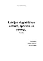 Referāts 'Latvijas vieglatlētikas vēsture, sportisti un rekordi', 1.