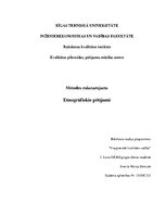 Eseja 'Etnogrāfiskie pētījumi', 1.