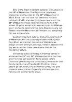 Konspekts 'National Traditions and Holidays in Latvia', 2.