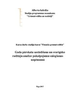 Prakses atskaite 'Gada pārskata sastādīšana un svarīgāko radītāju analīze pakalpojumu sniegšanas u', 1.