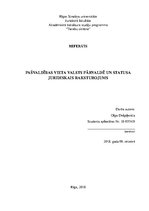 Referāts 'Pašvaldības vieta valsts pārvaldē un statusa juridiskais raksturojums', 1.