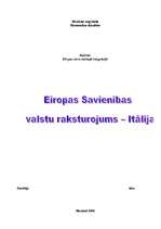 Referāts 'Eiropas Savienības valstu raksturojums - Itālija', 1.